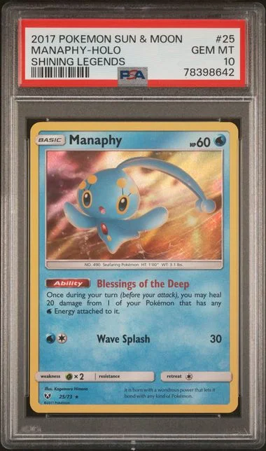 2017 Pokemon Sun & Moon Shining Legends Manaphy-Holo #25 card image