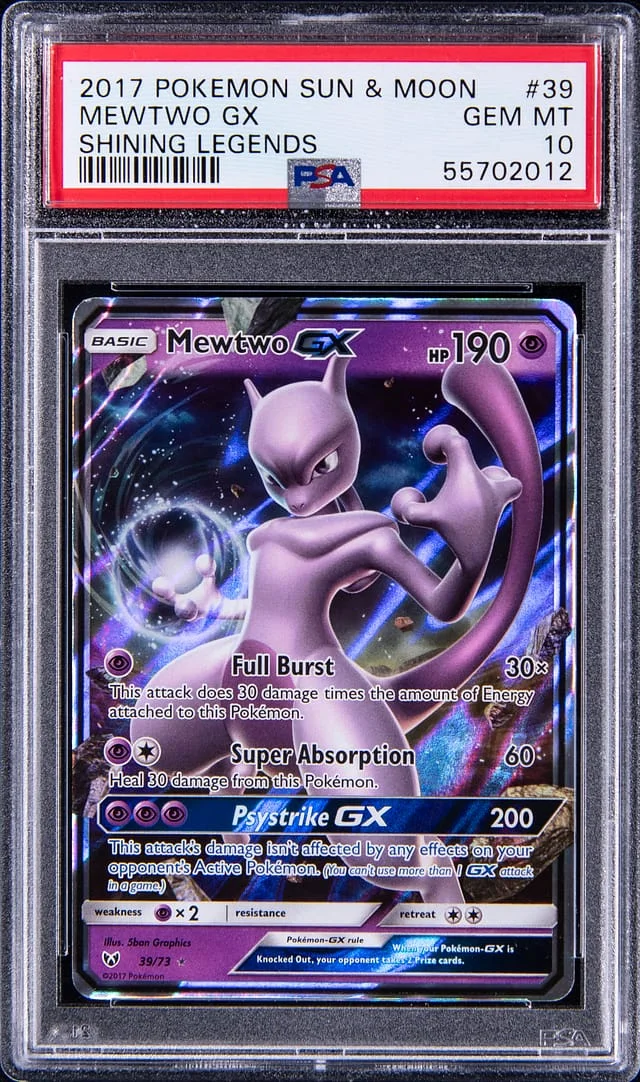2017 Pokemon Sun & Moon Shining Legends Mewtwo GX #31 card image