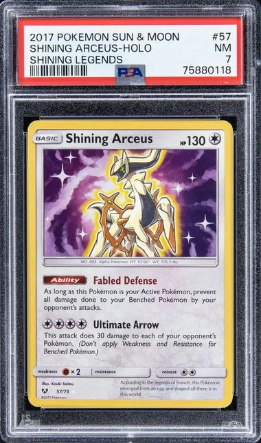 2017 Pokemon Sun & Moon Shining Legends Shining Arceus-Holo #57 card image