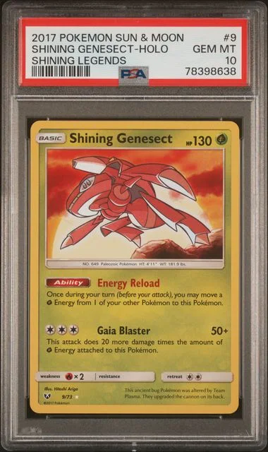 2017 Pokemon Sun & Moon Shining Legends Shining Genesect-Holo #9 card image