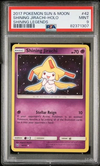 2017 Pokemon Sun & Moon Shining Legends Shining Jirachi-Holo #42 card image