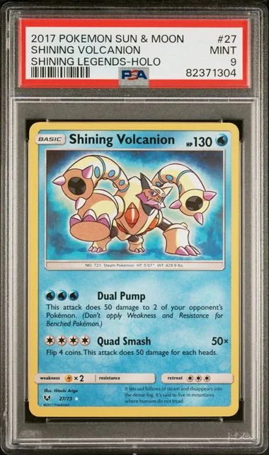 2017 Pokemon Sun & Moon Shining Legends Shining Volcanion-Holo #27 card image