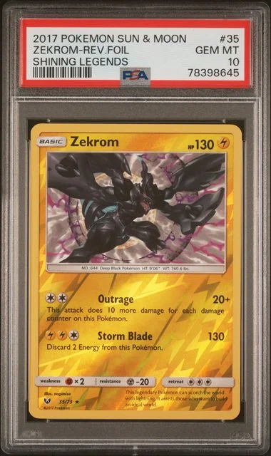 2017 Pokemon Sun & Moon Shining Legends Zekrom-Reverse #35 card image