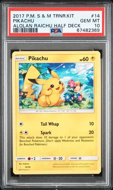 2017 Pokemon Sun & Moon Trainer Kit Alolan Raichu Half Deck Pikachu #14 card image