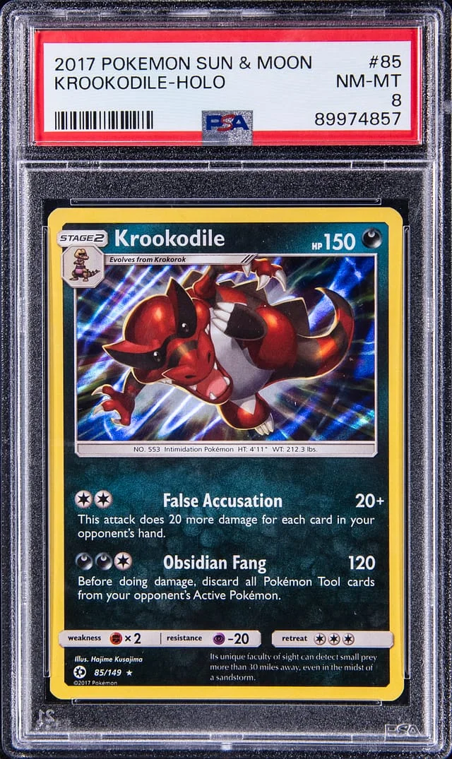 2017 Pokemon Sun/Moon Holographic Rare Krookodile #85 card image