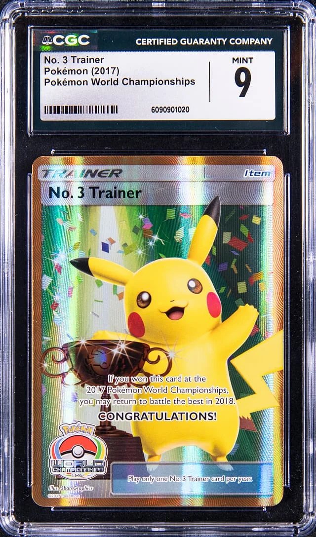 2017 Pokemon World Championships No. Trainer Pikachu Trophy #3 card image