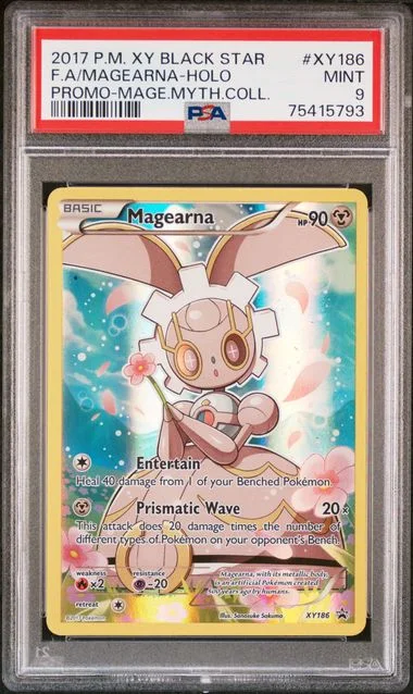 2017 Pokemon XY Black Star Promo Magearna Mythical Collection Full Art Rare Holofoil Magearna #XY186 card image