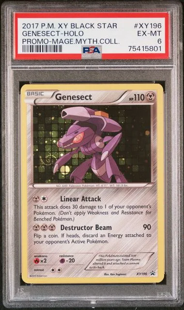 2017 Pokemon XY Black Star Promo Magearna Mythical Collection Rare Holofoil Genesect #XY196 card image