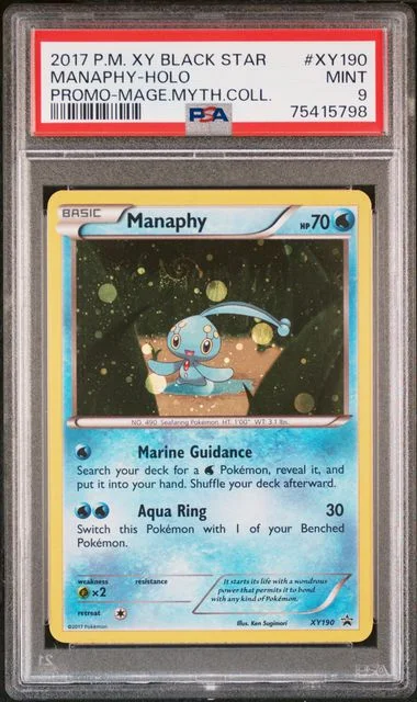 2017 Pokemon XY Black Star Promo Magearna Mythical Collection Rare Holofoil Manaphy #XY190 card image