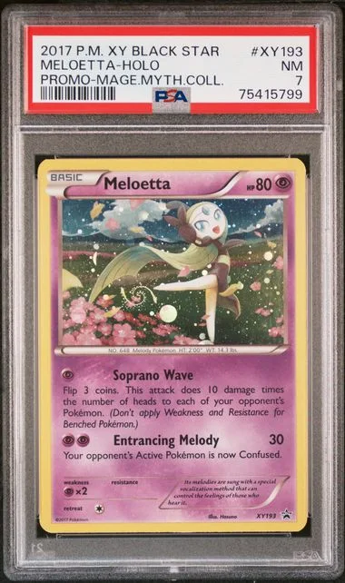 2017 Pokemon XY Black Star Promo Magearna Mythical Collection Rare Holofoil Meloetta #XY193 card image