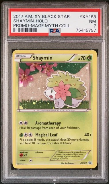 2017 Pokemon XY Black Star Promo Magearna Mythical Collection Rare Holofoil Shaymin #XY188 card image