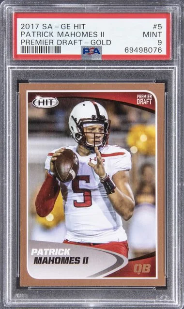 2017 Sa-Ge Hit Premier Draft Gold Patrick Mahomes II #5 card image