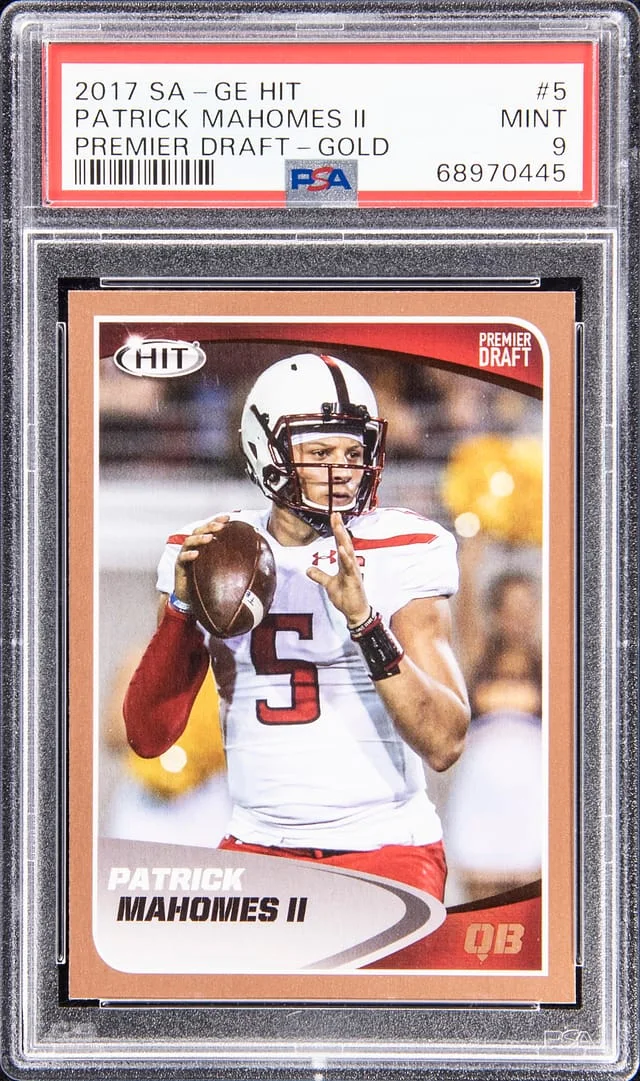 2017 Sage Hit Premier Draft Gold Patrick Mahomes II #5 card image