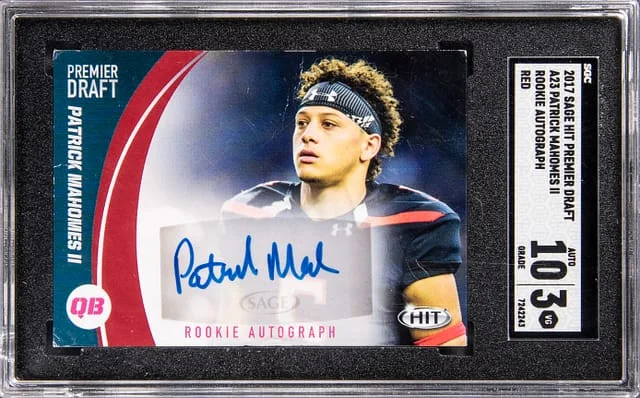 2017 Sage Hit Premier Draft Patrick Mahomes II #A23 card image