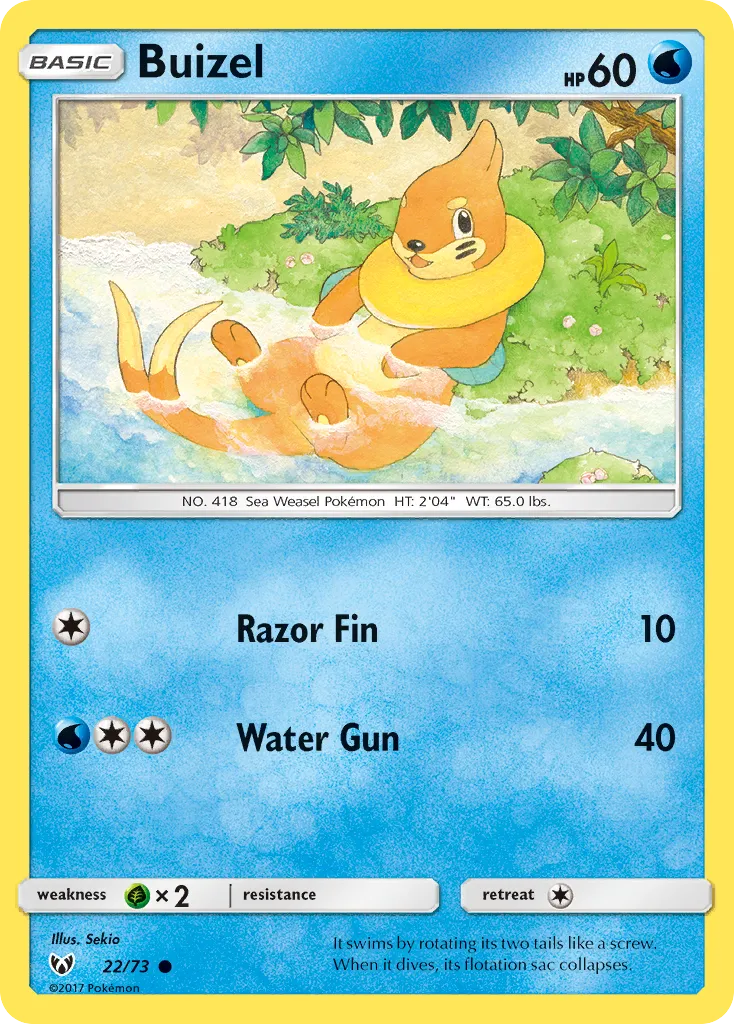 2017 Shining Legends Buizel Common #22/73 Common card image