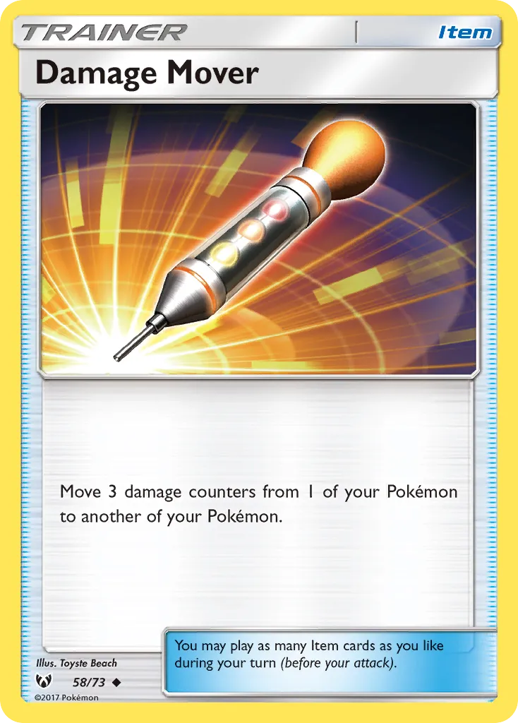 2017 Shining Legends Damage Mover Uncommon #58/73 Uncommon card image