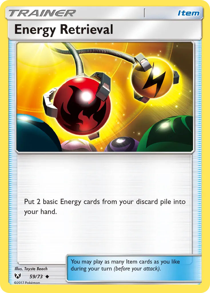 2017 Shining Legends Energy Retrieval Uncommon #59/73 Uncommon card image