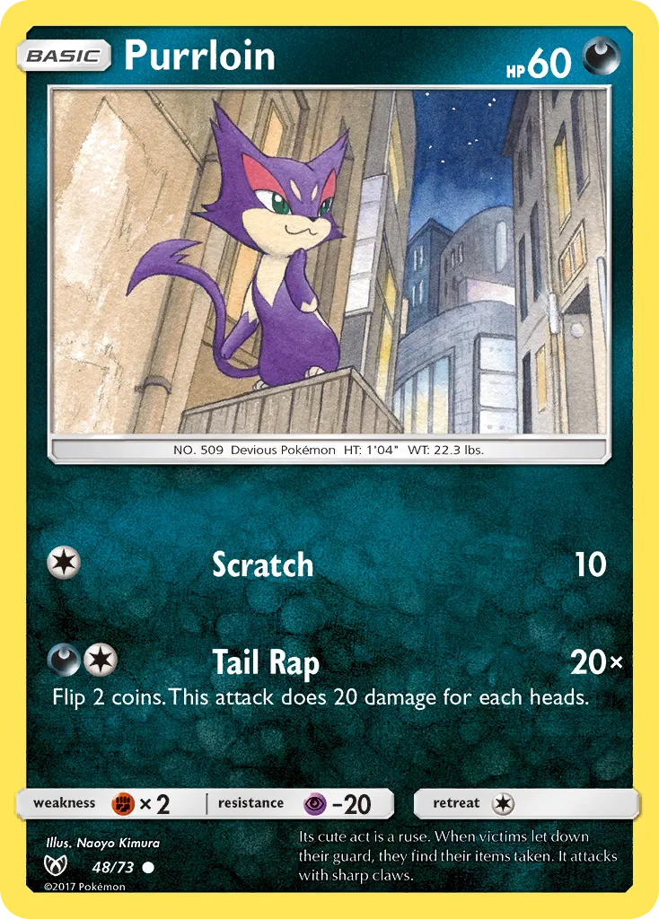 2017 Shining Legends Purrloin #48/73 Common card image