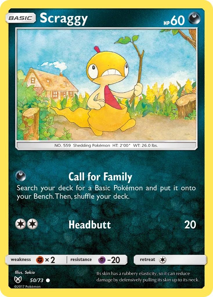 2017 Shining Legends Scraggy Common #50/73 Common card image