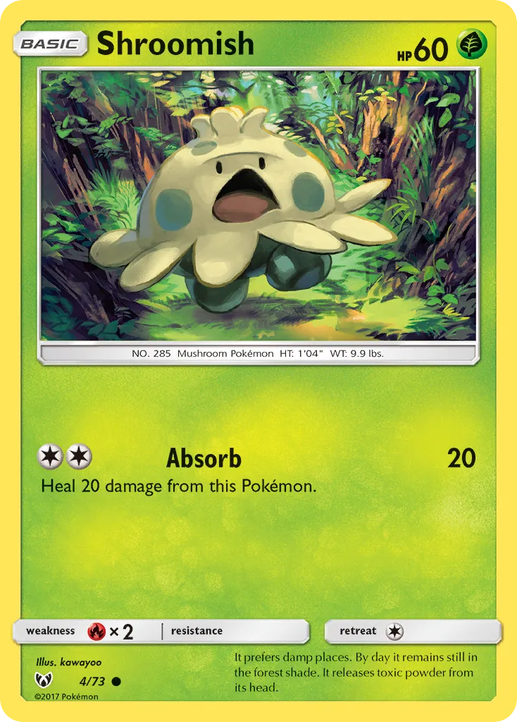 2017 Shining Legends Shroomish Common #04/73 Common card image