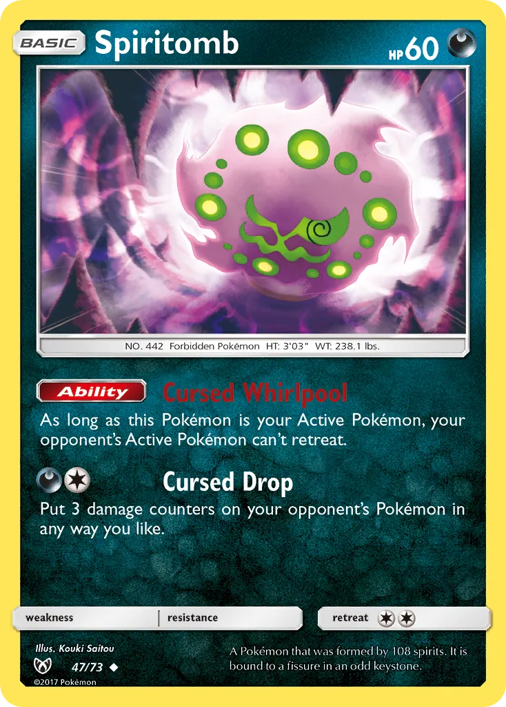 2017 Shining Legends Spiritomb #47/73 Uncommon card image