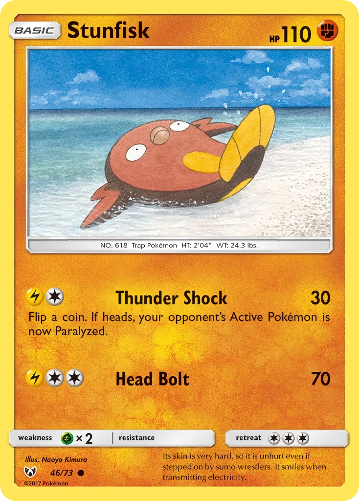 2017 Shining Legends Stunfisk #46/73 Common card image