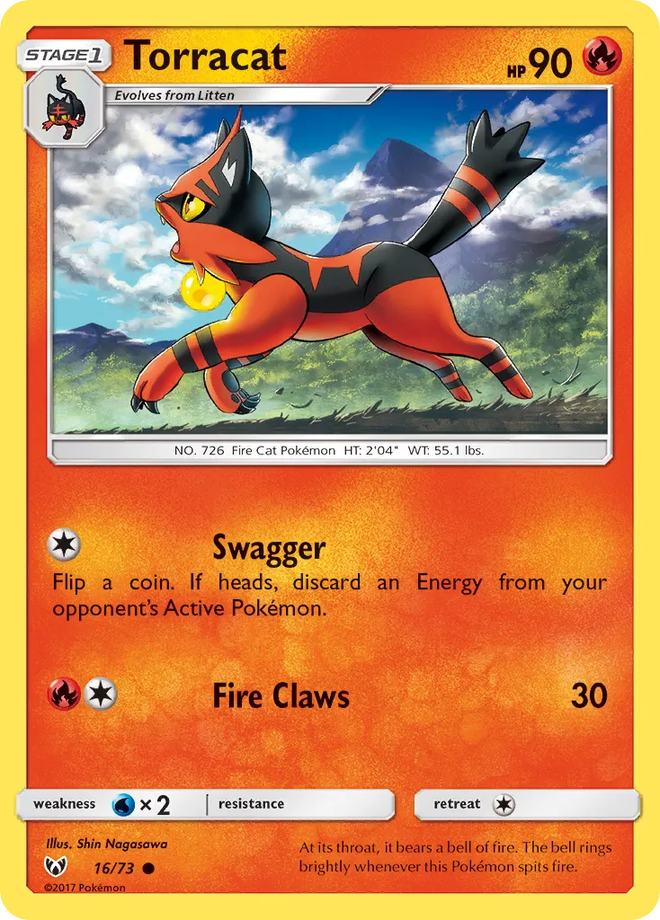 2017 Shining Legends Torracat #16/73 Common card image