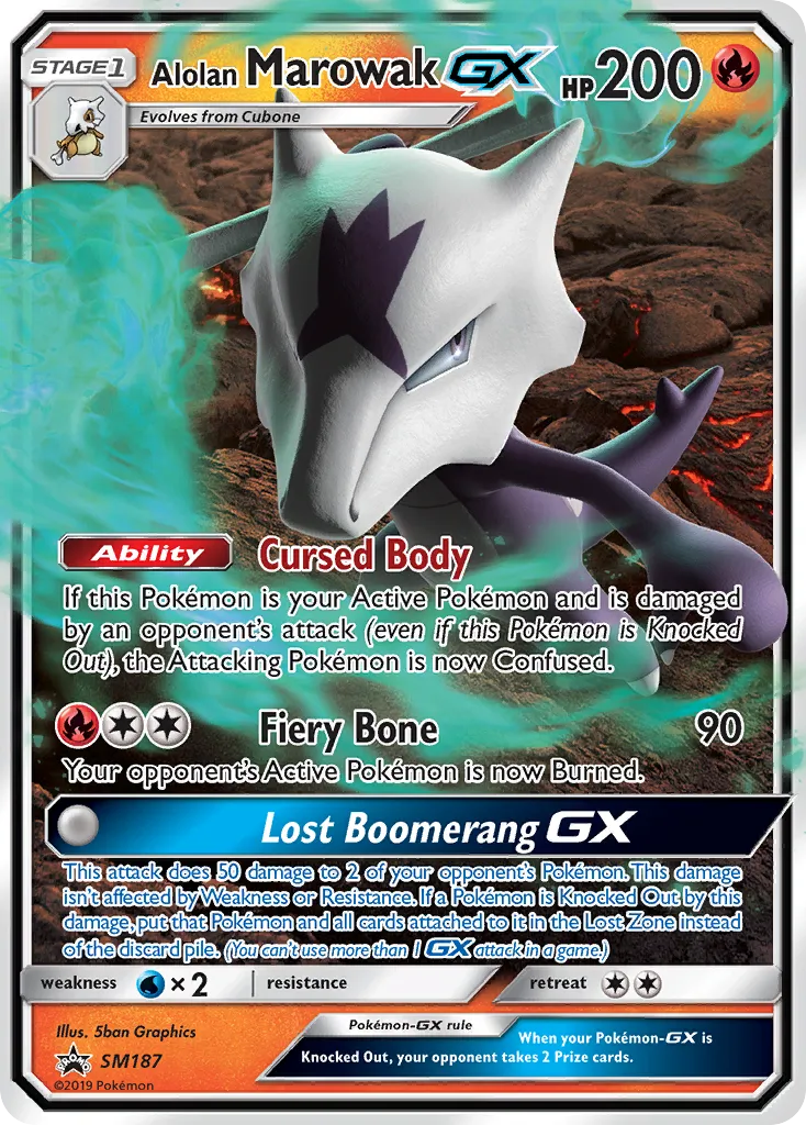 2017 SM Black Star Promos Alolan Marowak-GX #SM187 card image