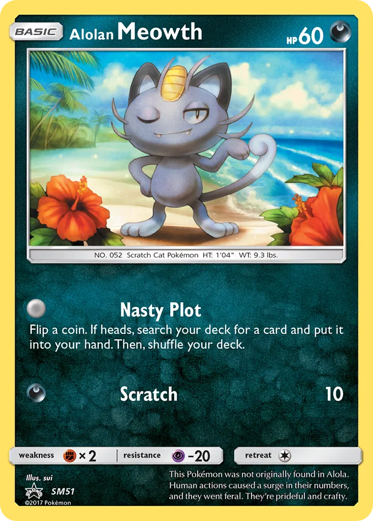 2017 SM Black Star Promos Alolan Meowth #SM43 card image