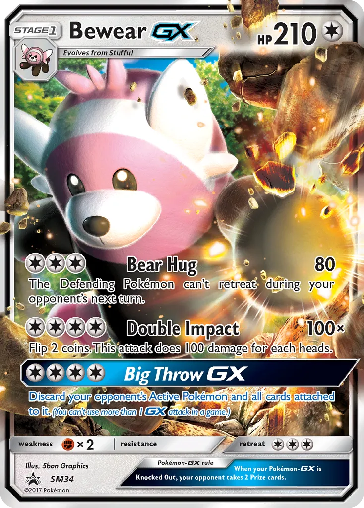 2017 SM Black Star Promos Bewear-GX #SM34 card image
