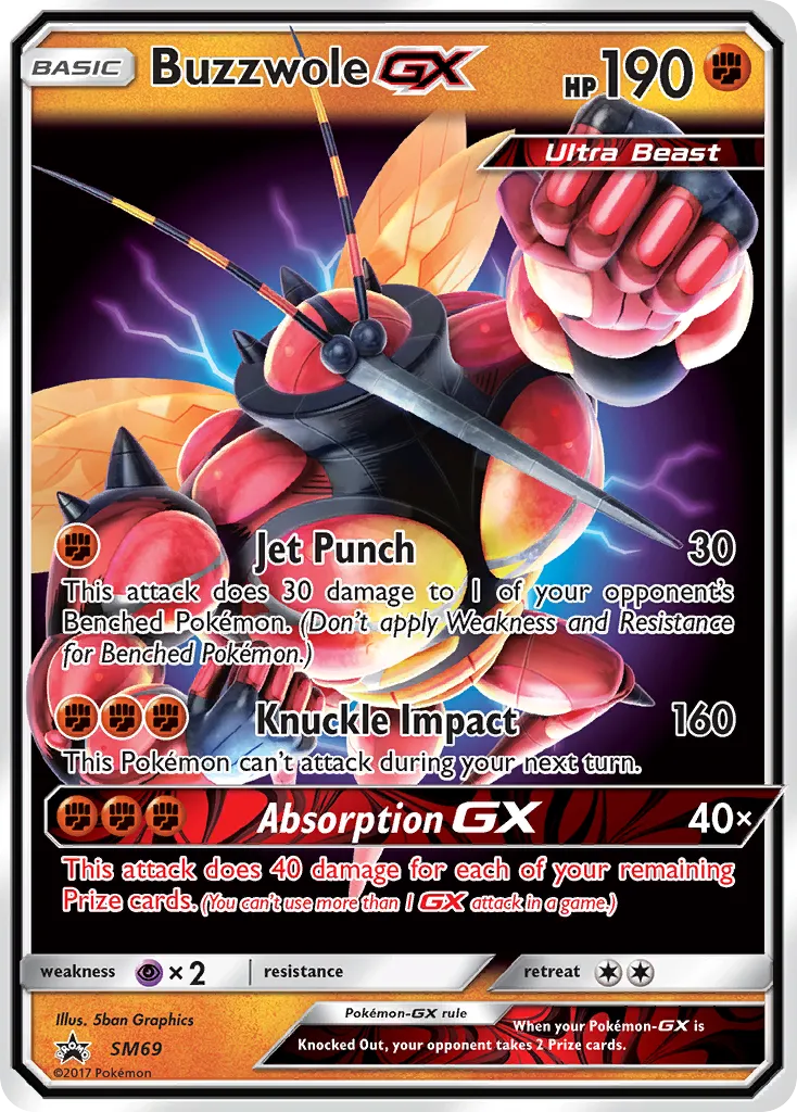 2017 SM Black Star Promos Buzzwole-GX #SM69 card image