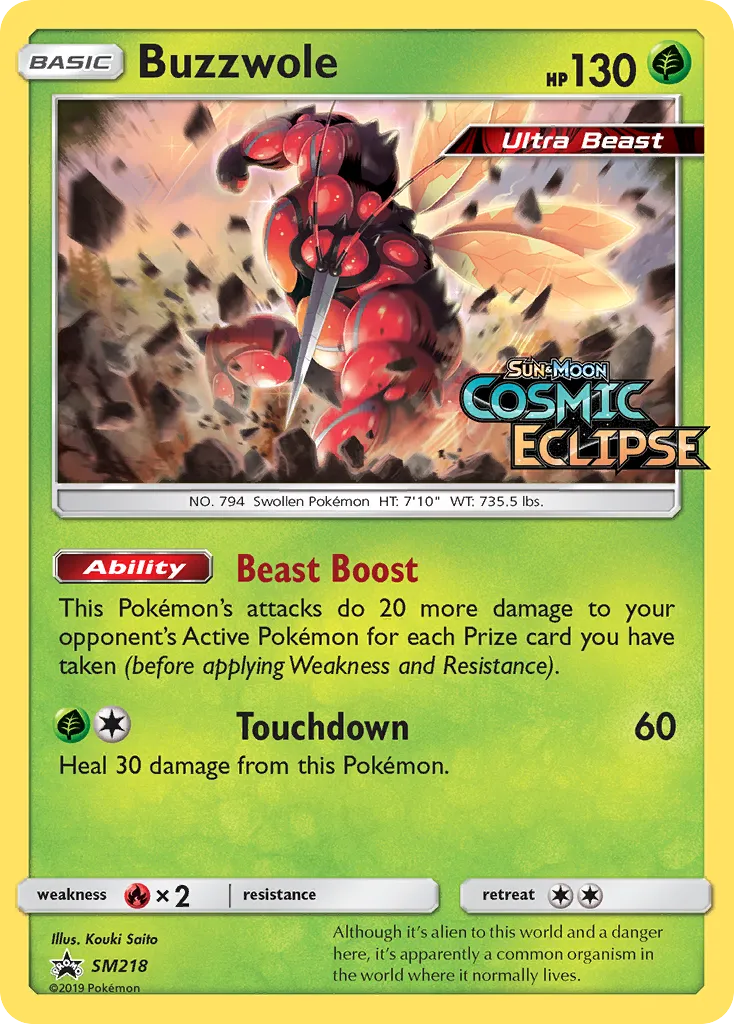 2017 SM Black Star Promos Buzzwole #SM218 card image