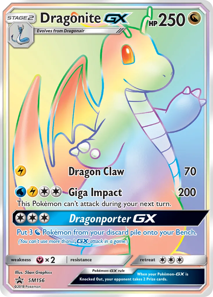 2017 SM Black Star Promos Dragonite-GX #SM156 card image