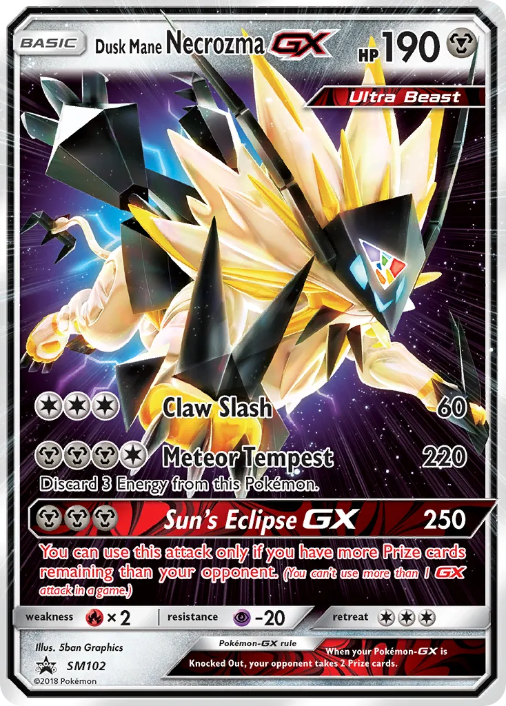2017 SM Black Star Promos Dusk Mane Necrozma-GX #SM102 card image