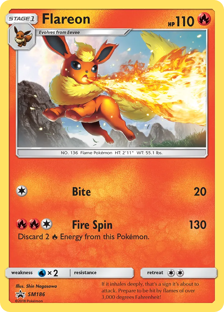 2017 SM Black Star Promos Flareon #SM186 card image