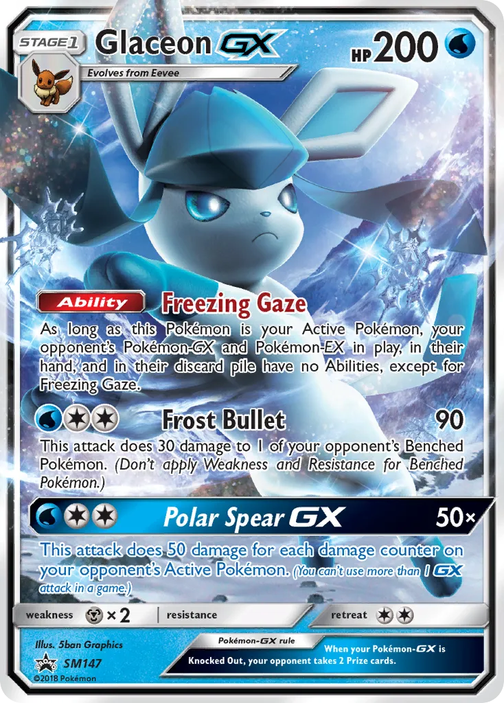 2017 SM Black Star Promos Glaceon-GX #SM147 card image