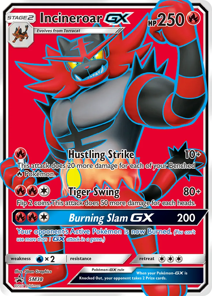 2017 SM Black Star Promos Incineroar-GX #SM38 card image