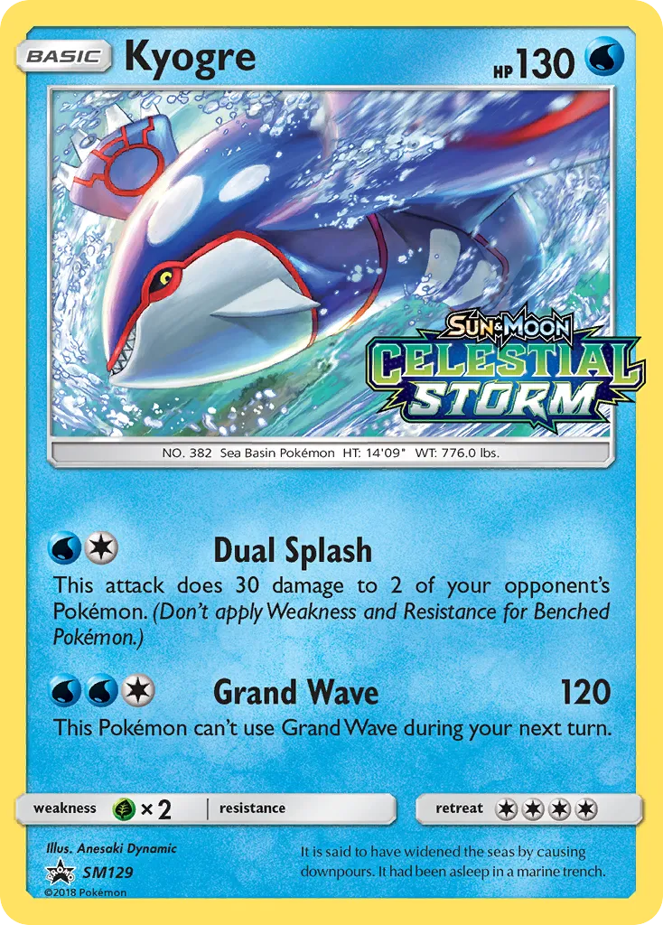 2017 SM Black Star Promos Kyogre #SM129 card image