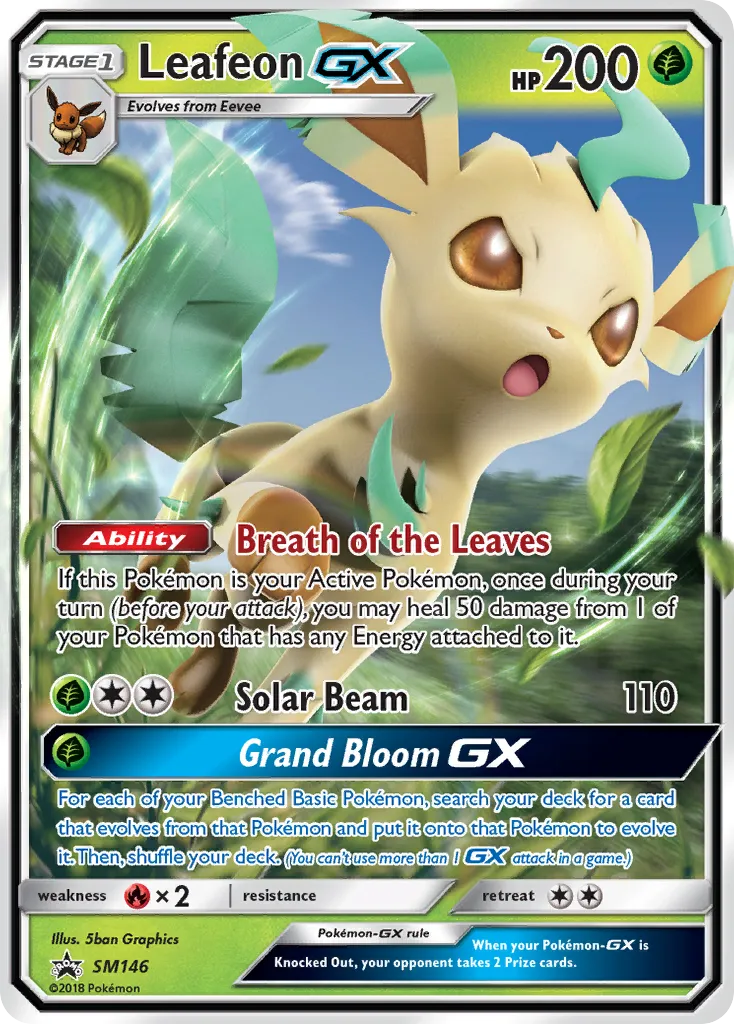 2017 SM Black Star Promos Leafeon-GX #SM146 card image