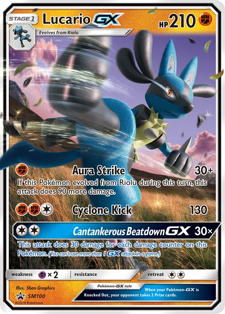 2017 SM Black Star Promos Lucario-GX #SM100 card image