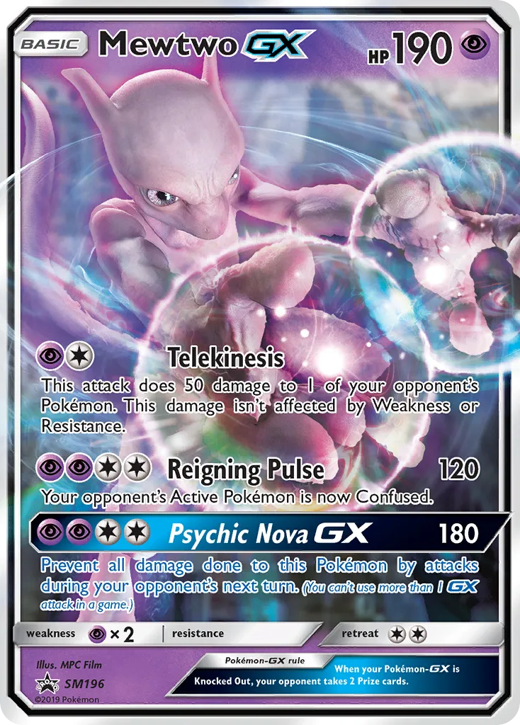 2017 SM Black Star Promos Mewtwo-GX #SM196 card image