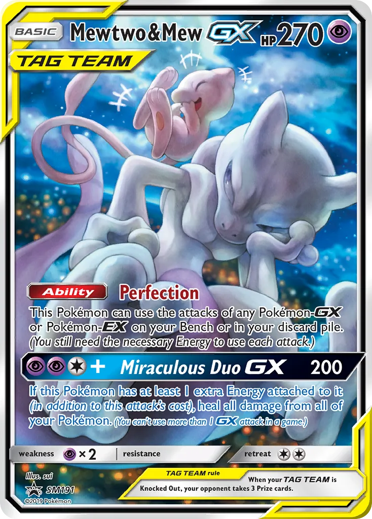 2017 SM Black Star Promos Mewtwo & Mew-GX #SM191 card image