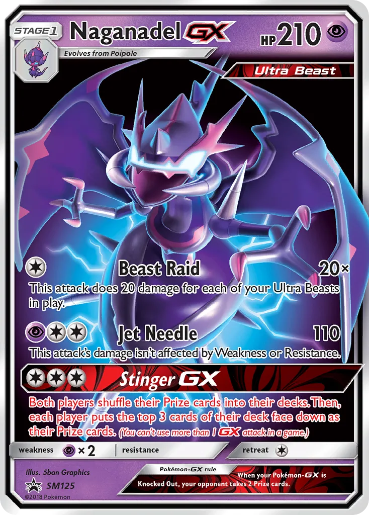 2017 SM Black Star Promos Naganadel-GX #SM125 card image
