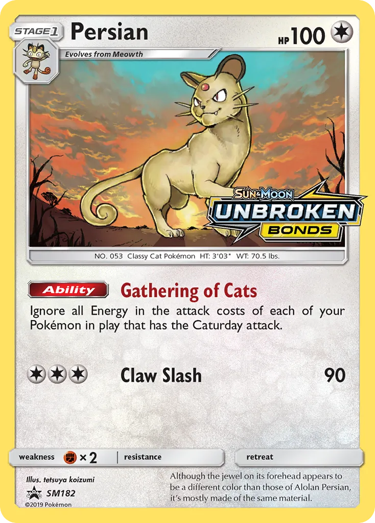 2017 SM Black Star Promos Persian #SM182 card image