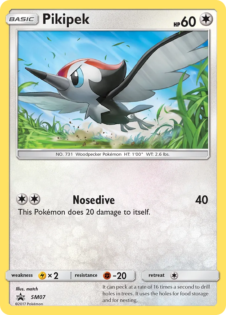 2017 SM Black Star Promos Pikipek #SM07 card image