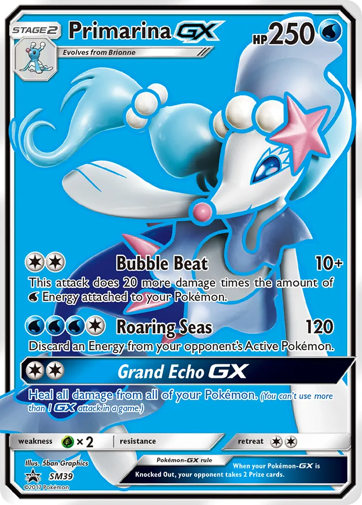 2017 SM Black Star Promos Primarina-GX #SM39 card image