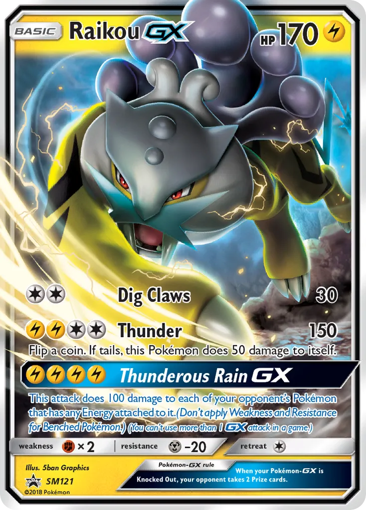 2017 SM Black Star Promos Raikou-GX #SM121 card image