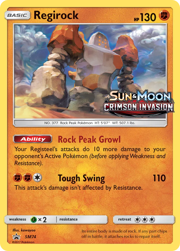 2017 SM Black Star Promos Regirock #SM74 card image