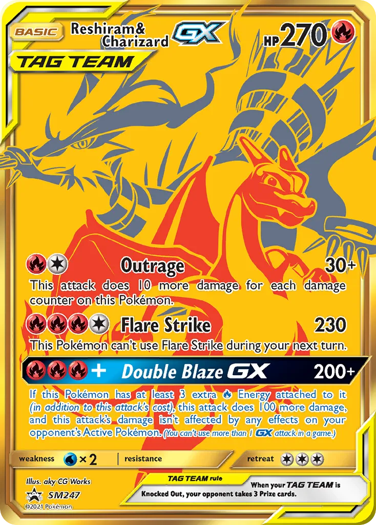 2017 SM Black Star Promos Reshiram & Charizard-GX #SM201 card image