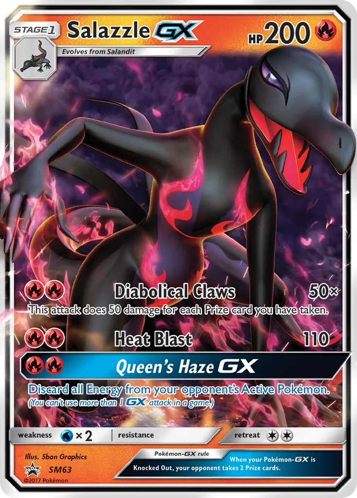 2017 SM Black Star Promos Salazzle-GX #SM63 card image
